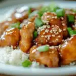 Honey Pepper Chicken Recipe: A Flavorful Dish for Every Occasion 9 Honey Pepper Chicken glazed in a sweet and spicy sauce, garnished with green onions and sesame seeds, served with rice